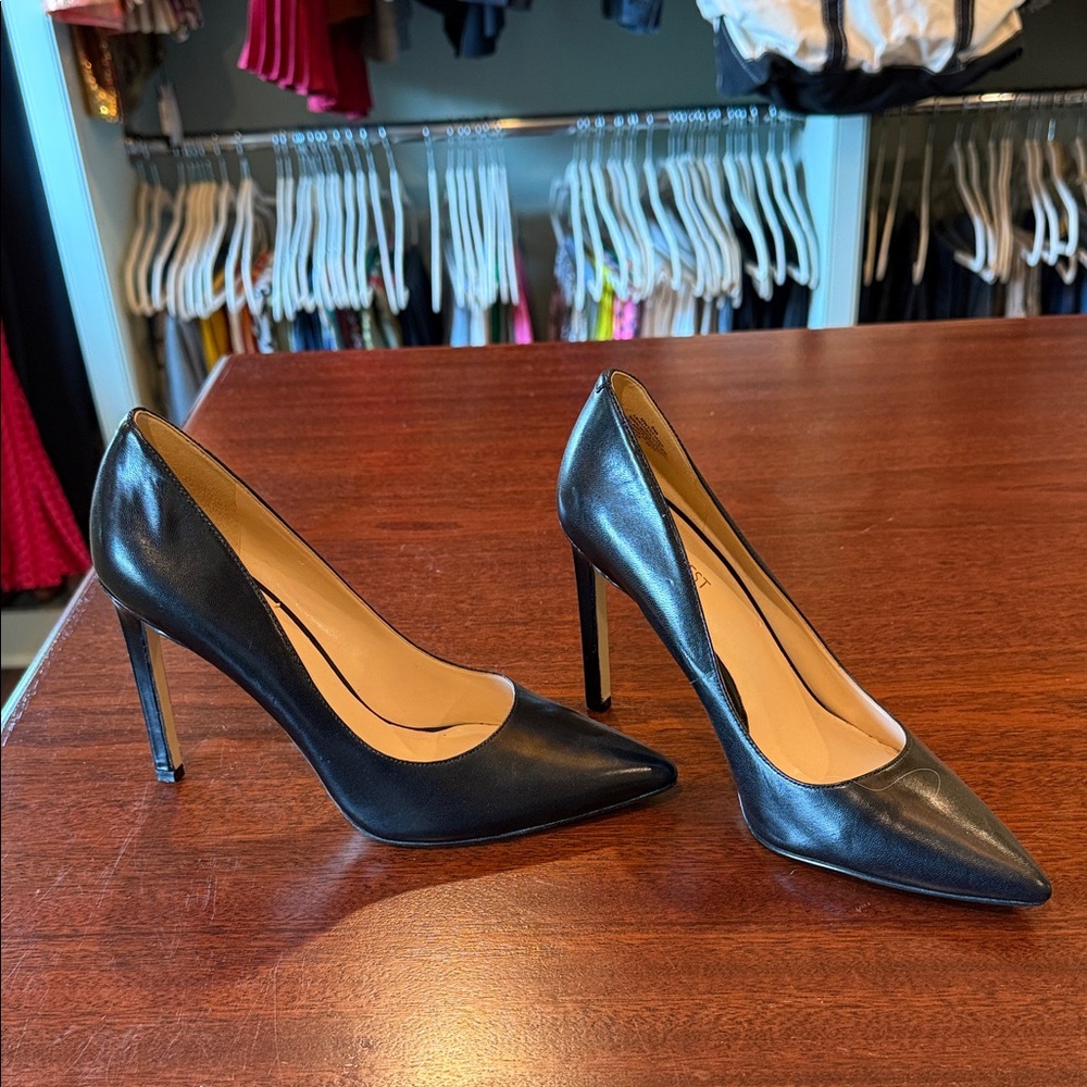 Nine West Black Leather Heels